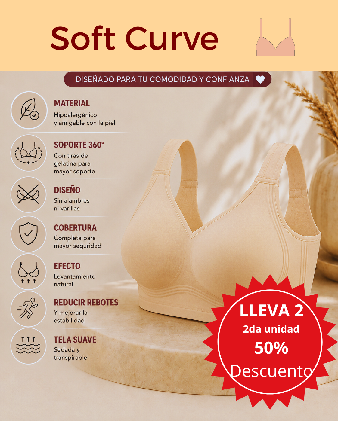 SoftCurve -  Encaje que levanta sin apretar
