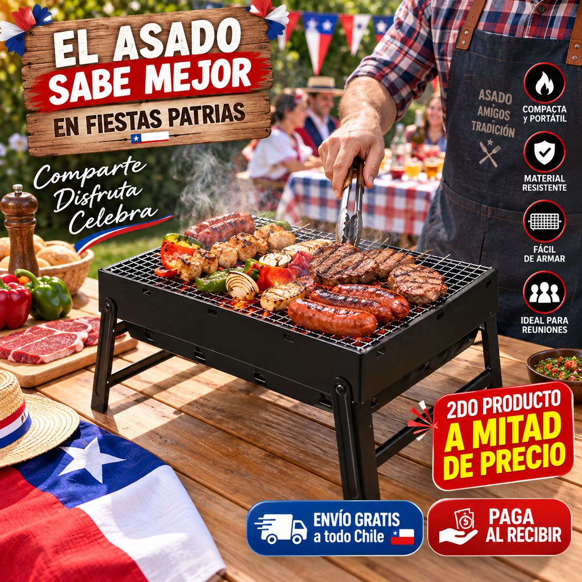 GrillGo - Parrilla plegable