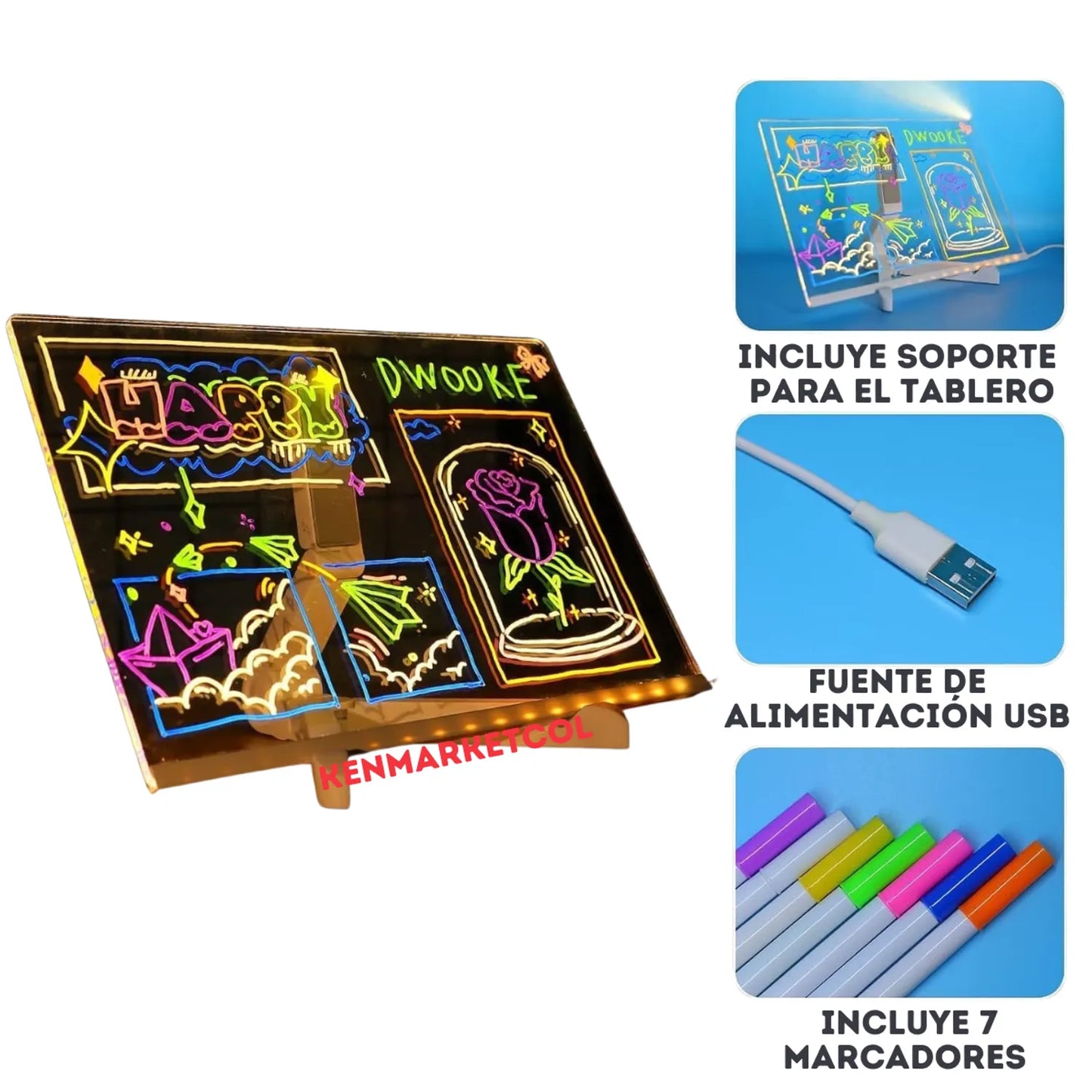 Pizarra Glow - Creatividad para niños, lejos de las pantallas